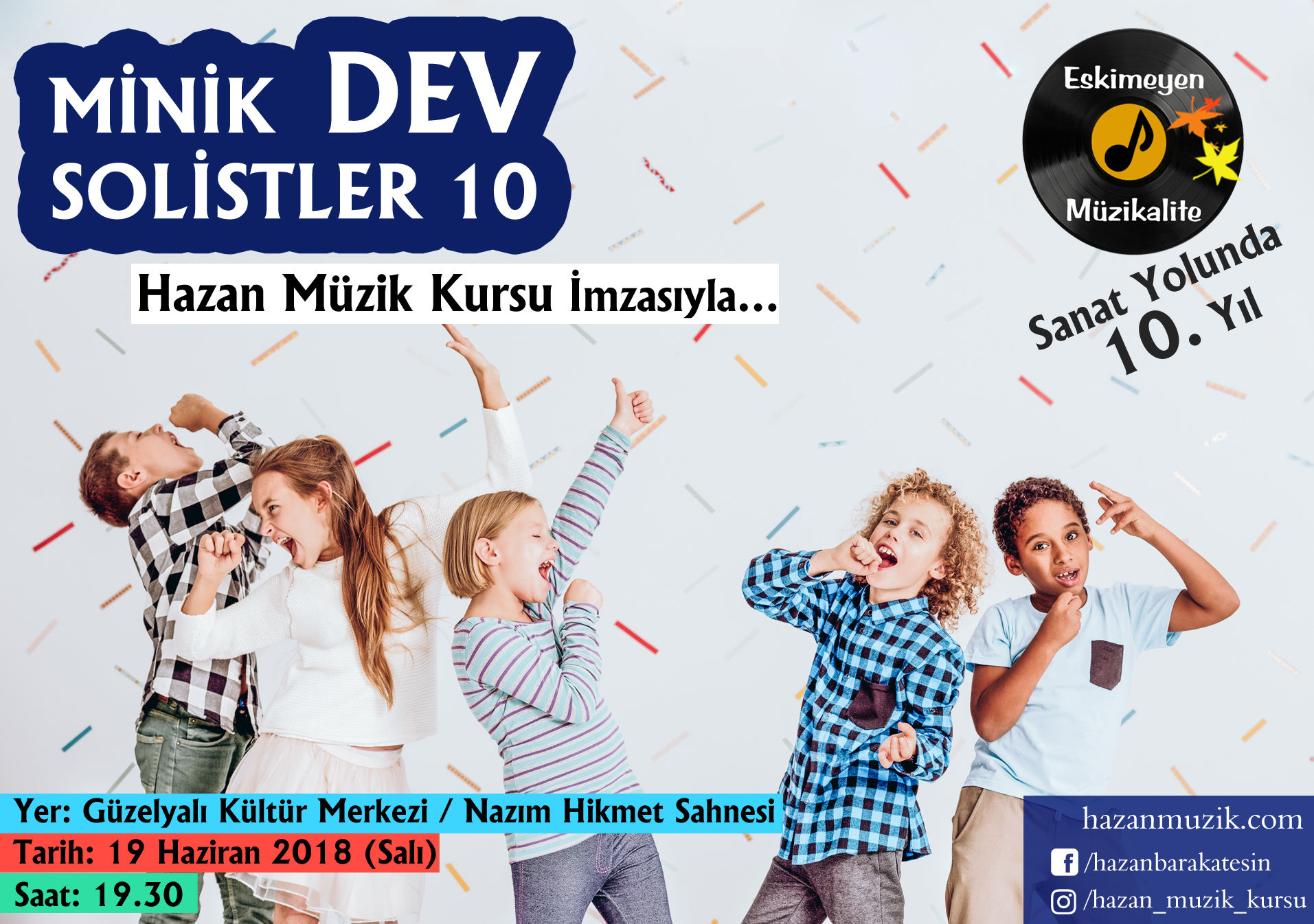 İzmir Hazan müzik kursu Minik dev solistler konser davetiyesi